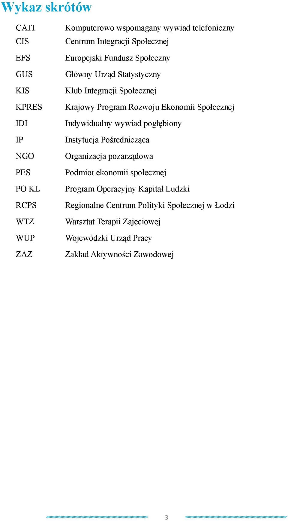 Społecznej Indywidualny wywiad pogłębiony Instytucja Pośrednicząca Organizacja pozarządowa Podmiot ekonomii społecznej Program