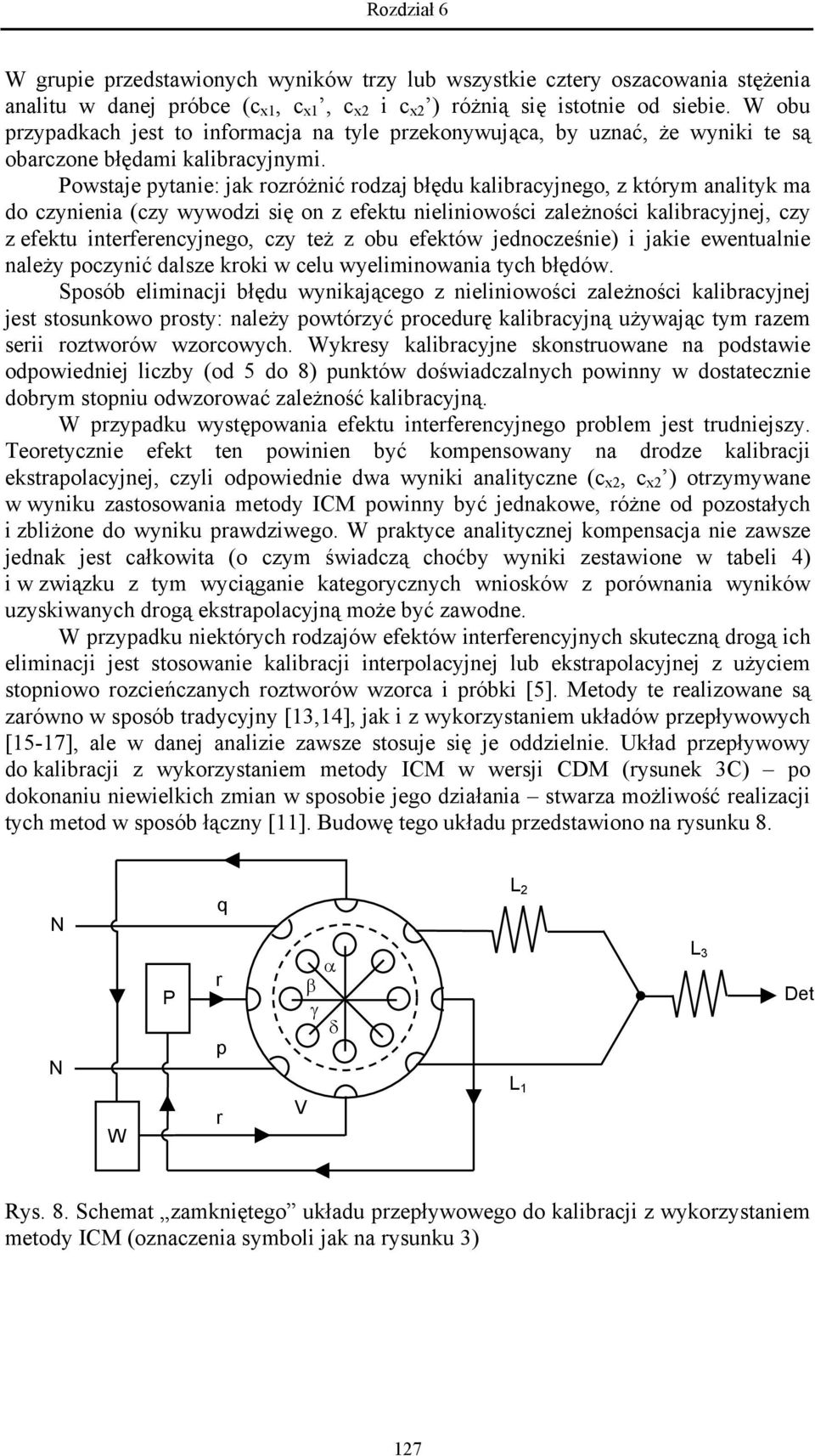 Powstaje pytanie: jak rozróżnić rodzaj błędu kalibracyjnego, z którym analityk ma do czynienia (czy wywodzi się on z efektu nieliniowości zależności kalibracyjnej, czy z efektu interferencyjnego, czy