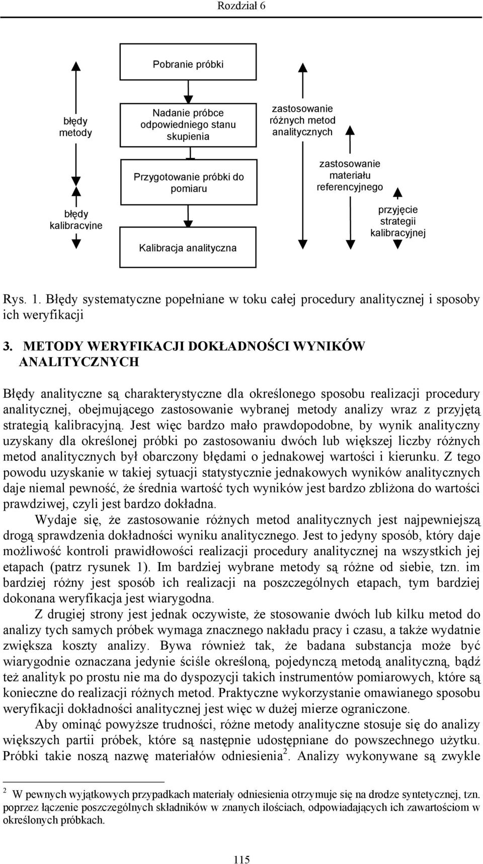 METDY WERYFIKACJI DKŁADŚCI WYIKÓW AALITYCZYCH Błędy analityczne są charakterystyczne dla określonego sposobu realizacji procedury analitycznej, obejmującego zastosowanie wybranej metody analizy wraz