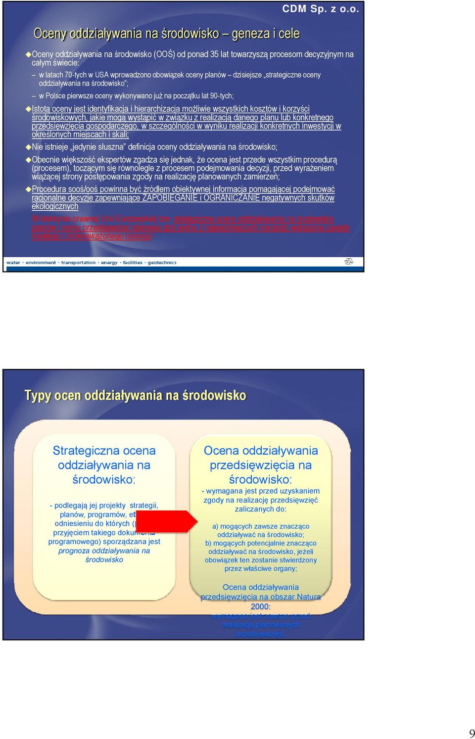 wszystkich kosztów i korzyści środowiskowych, jakie mogą wystąpić w związku z realizacją danego planu lub konkretnego przedsięwzięcia gospodarczego, w szczególności w wyniku realizacji konkretnych