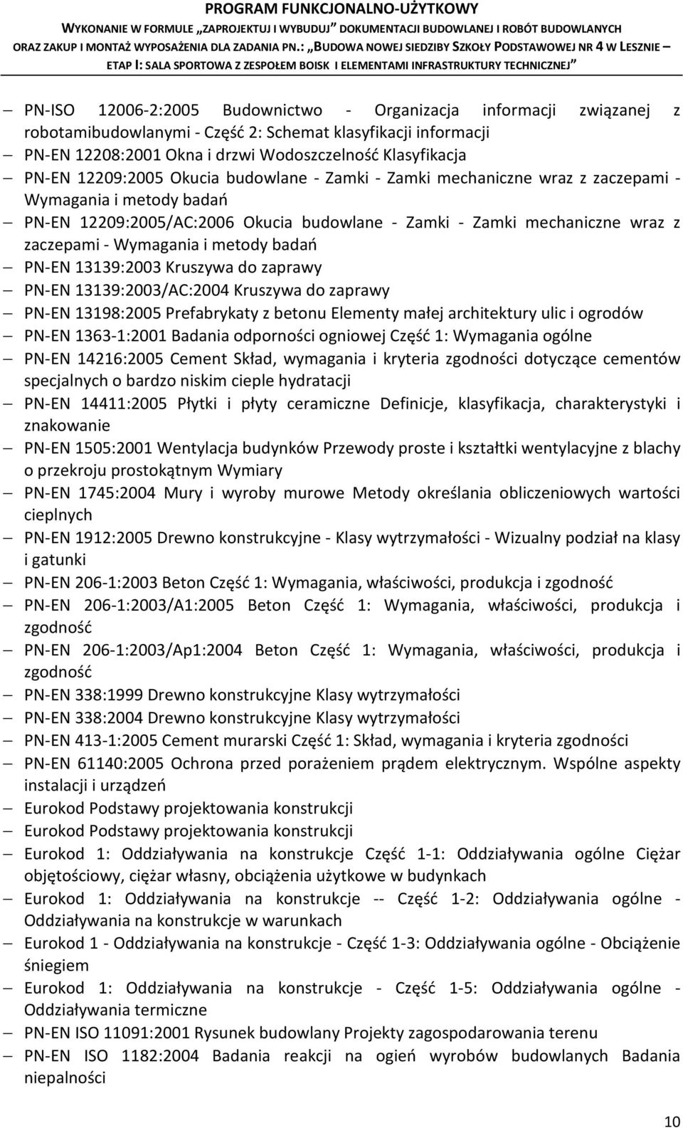 i metody badań PN-EN 13139:2003 Kruszywa do zaprawy PN-EN 13139:2003/AC:2004 Kruszywa do zaprawy PN-EN 13198:2005 Prefabrykaty z betonu Elementy małej architektury ulic i ogrodów PN-EN 1363-1:2001