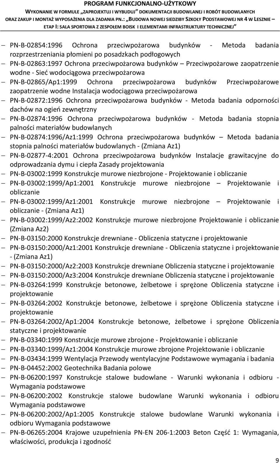 przeciwpożarowa budynków - Metoda badania odporności dachów na ogień zewnętrzny PN-B-02874:1996 Ochrona przeciwpożarowa budynków - Metoda badania stopnia palności materiałów budowlanych