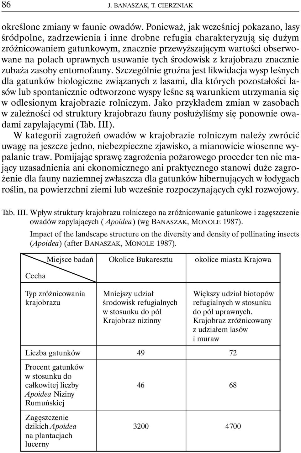 uprawnych usuwanie tych środowisk z krajobrazu znacznie zubaża zasoby entomofauny.