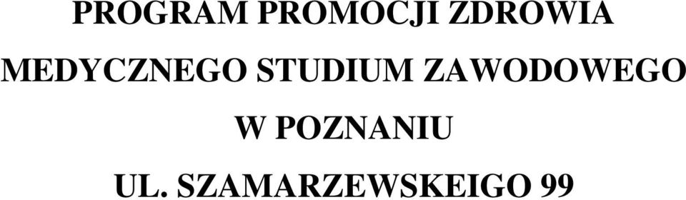 STUDIUM ZAWODOWEGO W