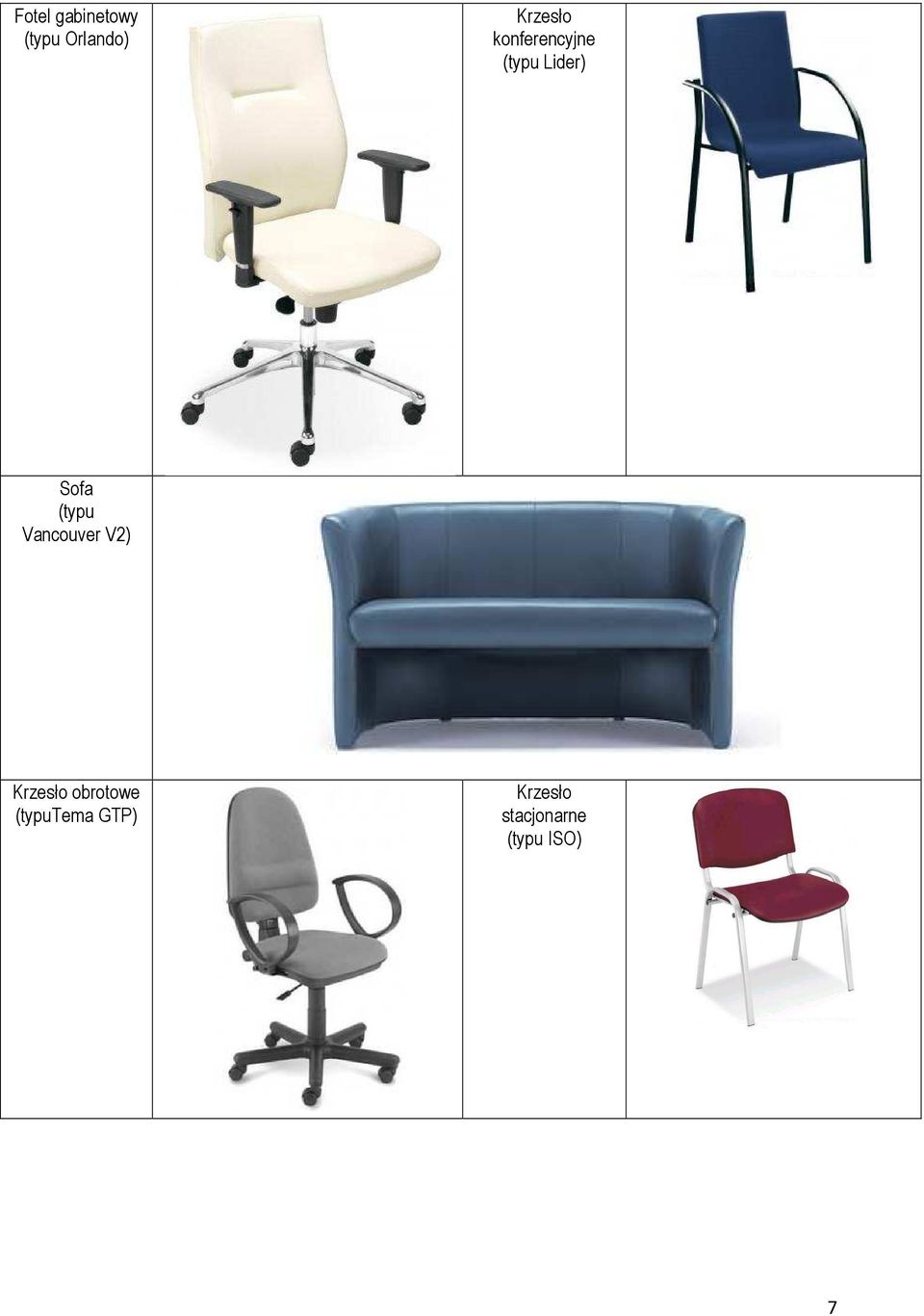 Sofa (typu Vancouver V2) Krzesło
