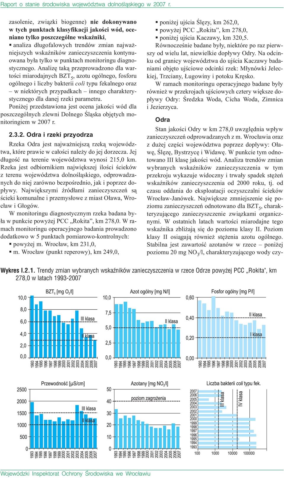 Analizê tak¹ przeprowadzono dla wartoœci miarodajnych BZT 5, azotu ogólnego, fosforu ogólnego i liczby bakterii coli typu fekalnego oraz w niektórych przypadkach innego charakterystycznego dla danej