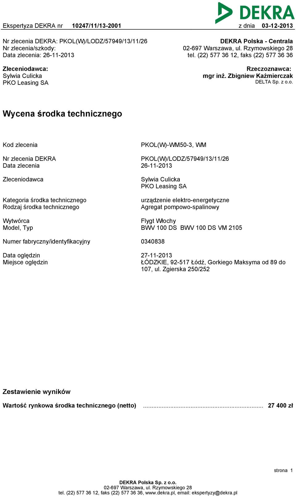 awca: Sylwia Culicka PKO Leasing SA Rzeczoz