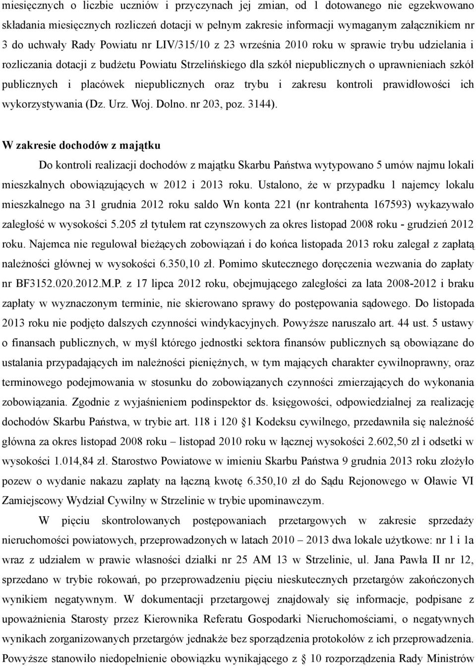 placówek niepublicznych oraz trybu i zakresu kontroli prawidłowości ich wykorzystywania (Dz. Urz. Woj. Dolno. nr 203, poz. 3144).