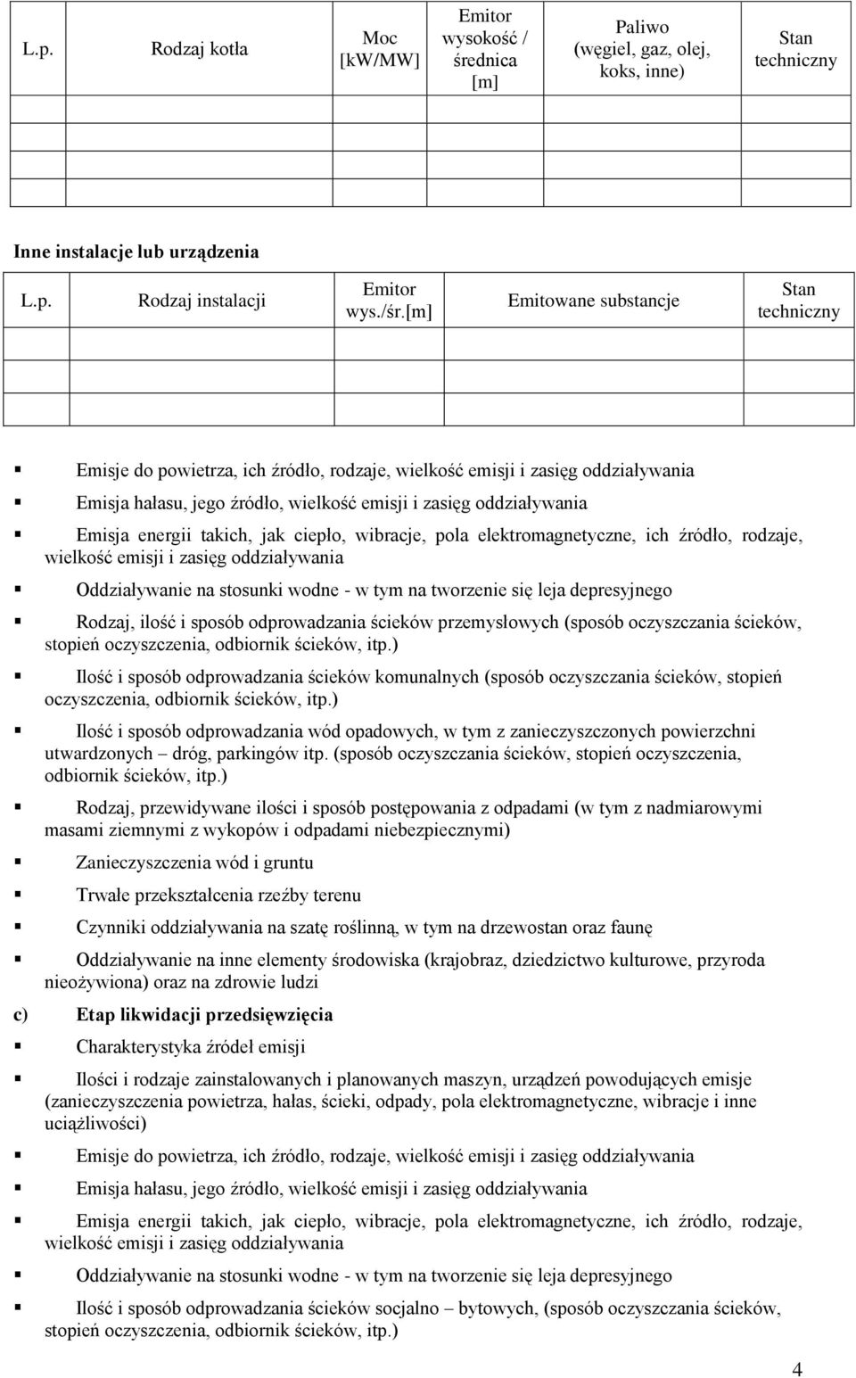 wodne - w tym na tworzenie się leja depresyjnego, ilość i sposób odprowadzania ścieków przemysłowych (sposób oczyszczania ścieków, oczyszczenia,, przewidywane ilości i sposób postępowania z odpadami