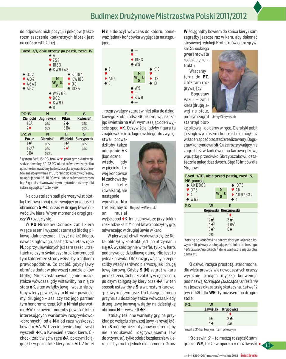 BA 3 pas 2 4 pas 3 BA pas system Nail: 5 + PC, brak 4 +, poza tym skład w zasadzie dowolny; 2 9 3 PC, układ zrównoważony albo quasi-zrównoważony (wówczas ręka wyraźnie zorientowana do gry w bez atu),