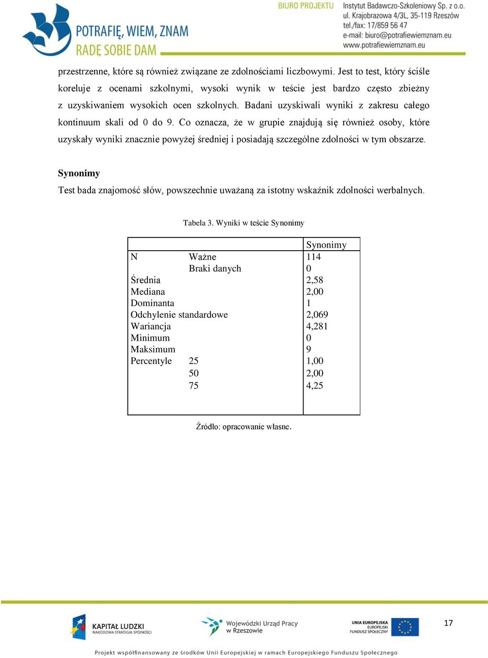 Badani uzyskiwali wyniki z zakresu całego kontinuum skali od 0 do 9.