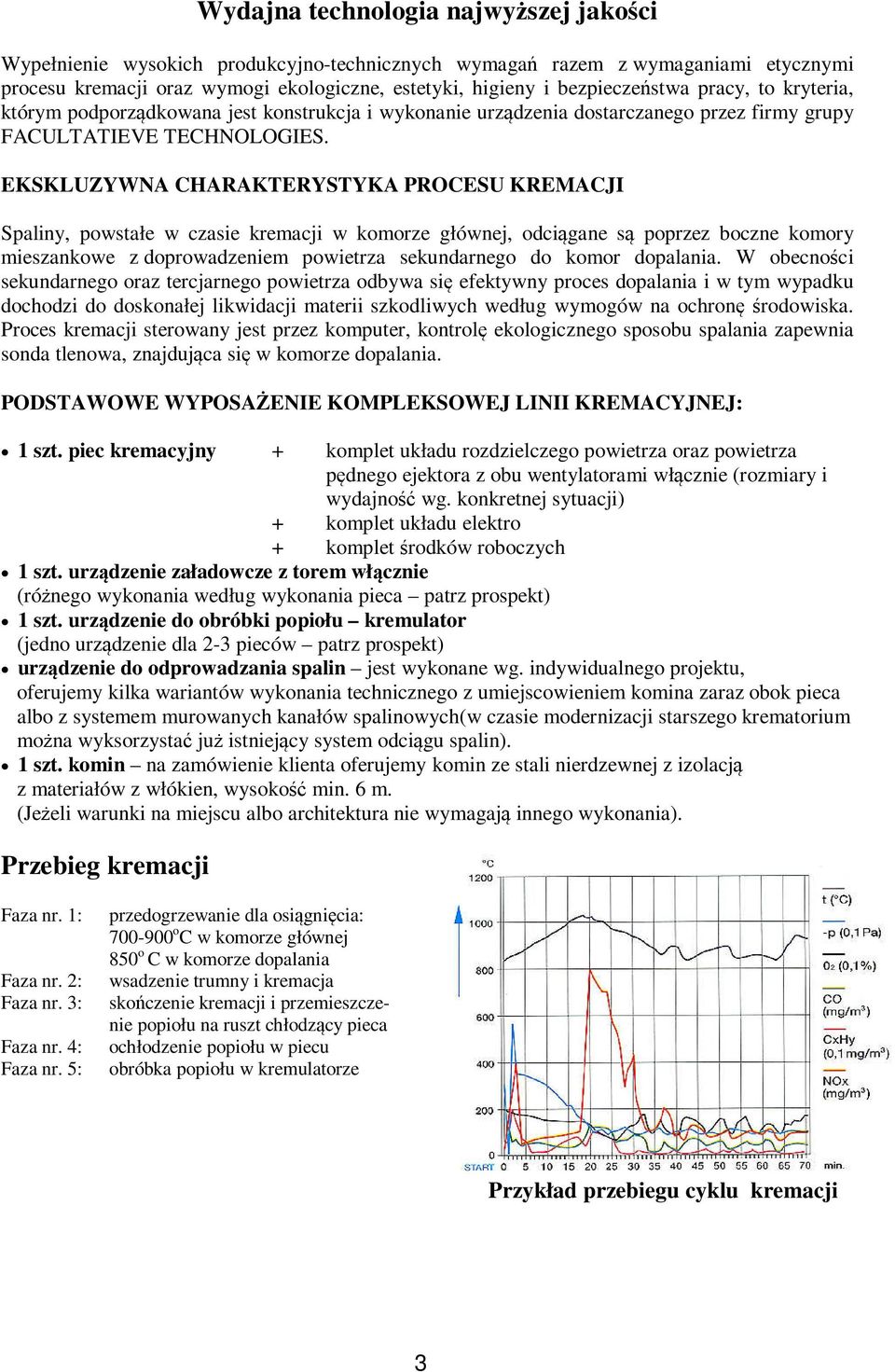 EKSKLUZYWNA CHARAKTERYSTYKA PROCESU KREMACJI Spaliny, powstałe w czasie kremacji w komorze głównej, odciągane są poprzez boczne komory mieszankowe z doprowadzeniem powietrza sekundarnego do komor