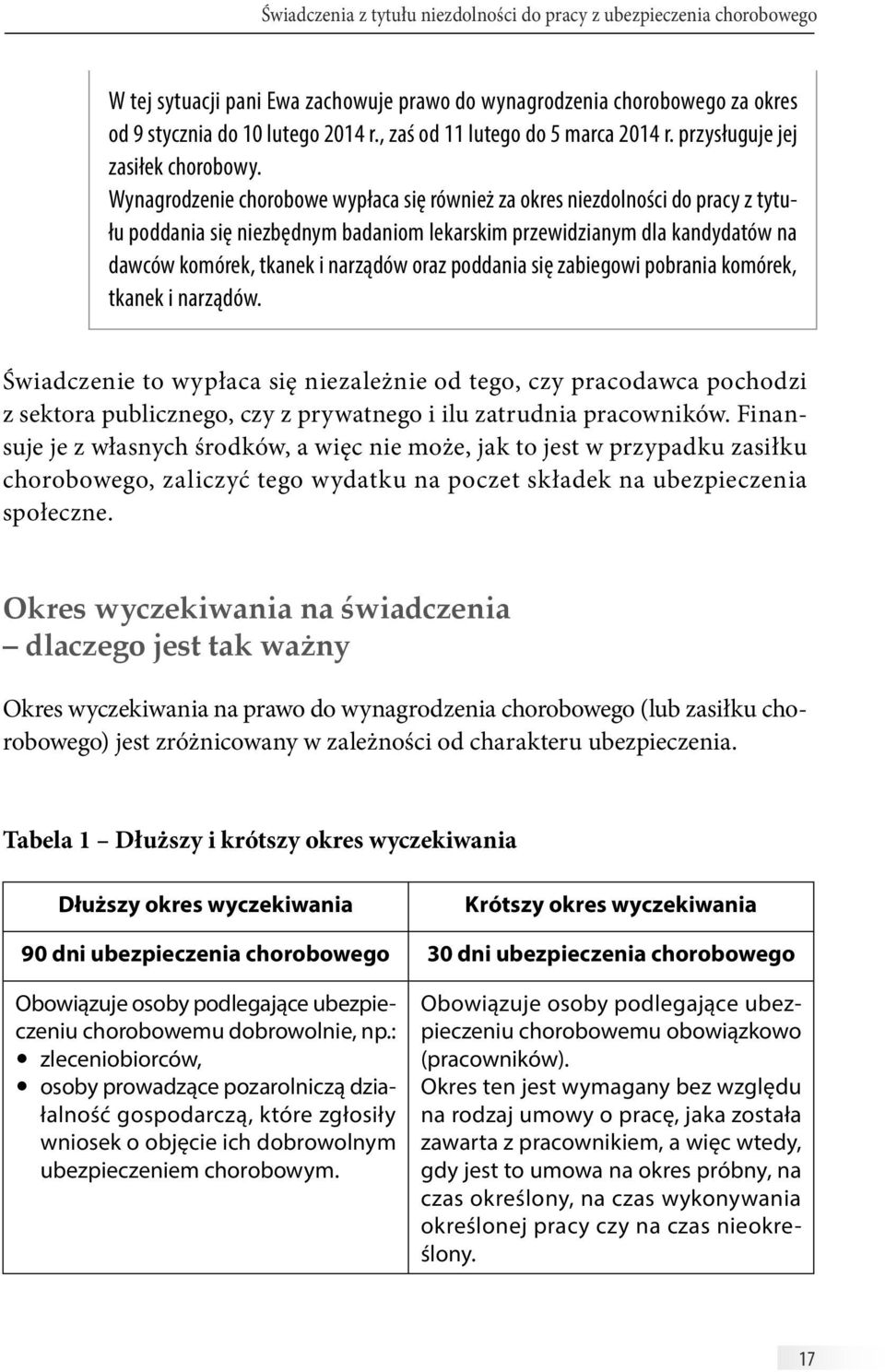 Wynagrodzenie chorobowe wypłaca się również za okres niezdolności do pracy z tytułu poddania się niezbędnym badaniom lekarskim przewidzianym dla kandydatów na dawców komórek, tkanek i narządów oraz