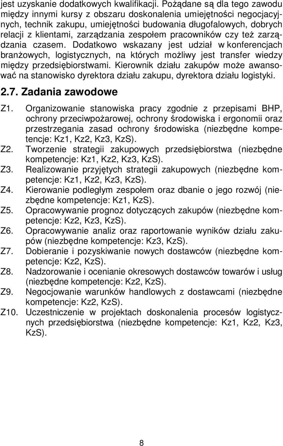 zespołem pracowników czy też zarządzania czasem. Dodatkowo wskazany jest udział w konferencjach branżowych, logistycznych, na których możliwy jest transfer wiedzy między przedsiębiorstwami.