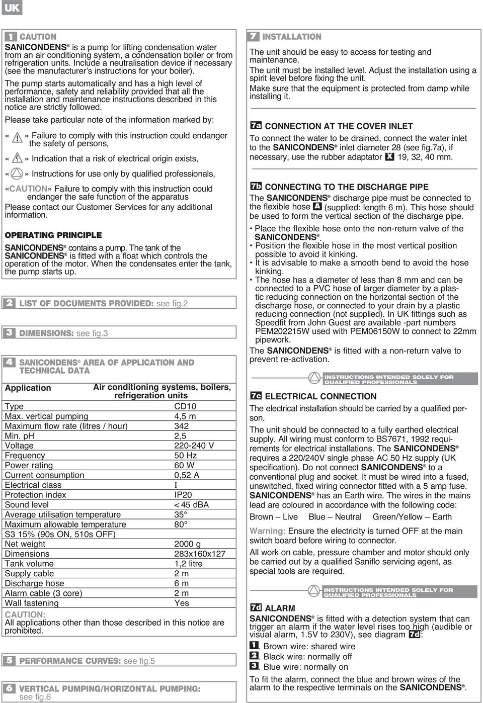 INSTALLATION 7a SANICONDENS inlet X 7b SANICONDENS A SANICONDENS - SANICONDENS INSTRUCTIONS INTENDED SOLELY FOR QUALIFIED