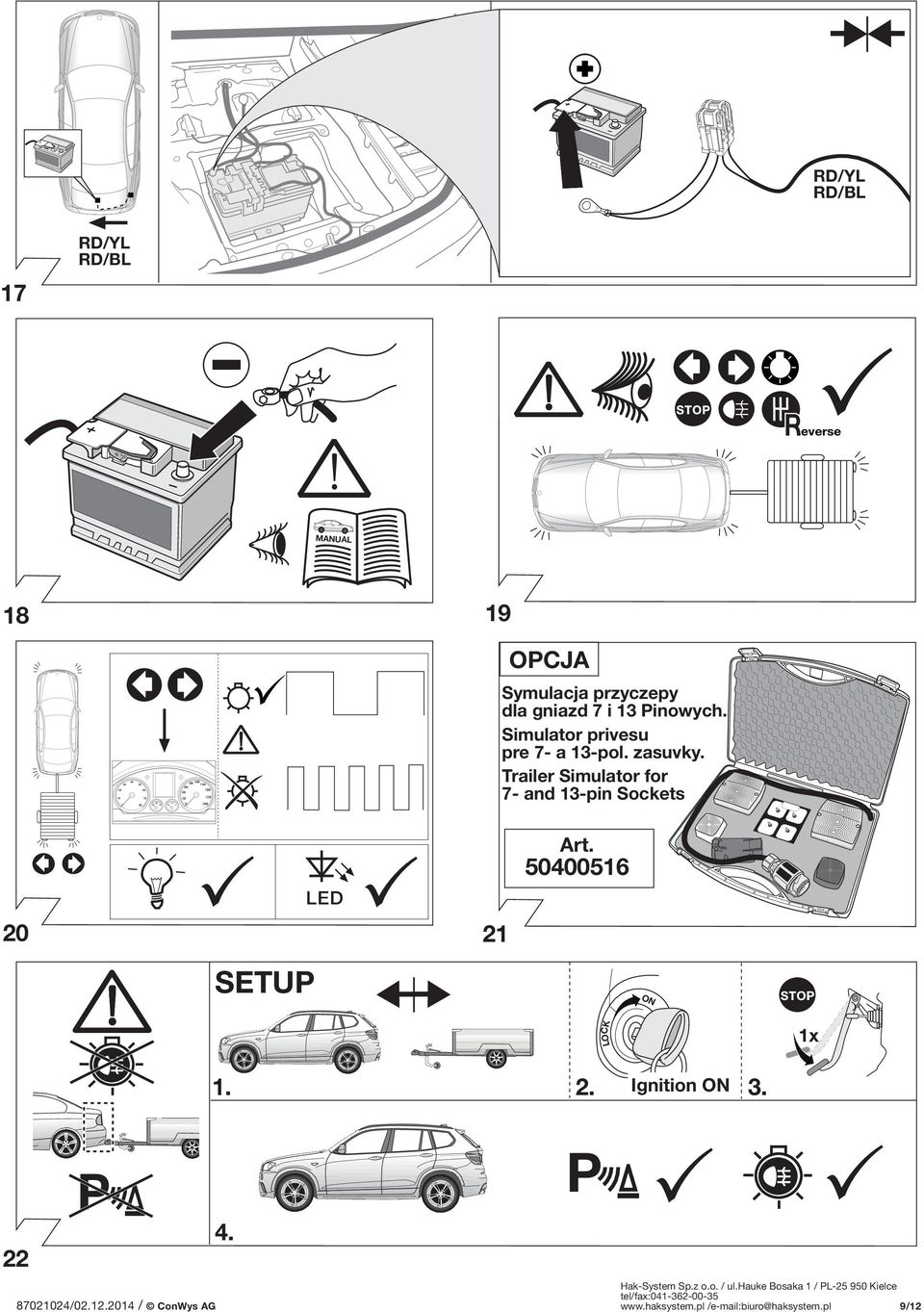 Trailer Simulator for 7- and 13-pin Sockets LED 20 21 Art.