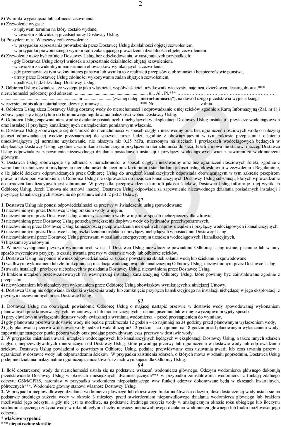wcy Usług. b) Prezydent m.st.