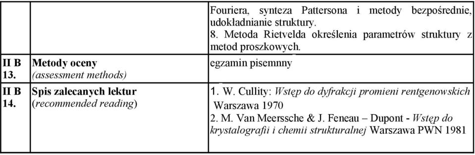 i metody bezpośrednie, udokładnianie struktury. 8.
