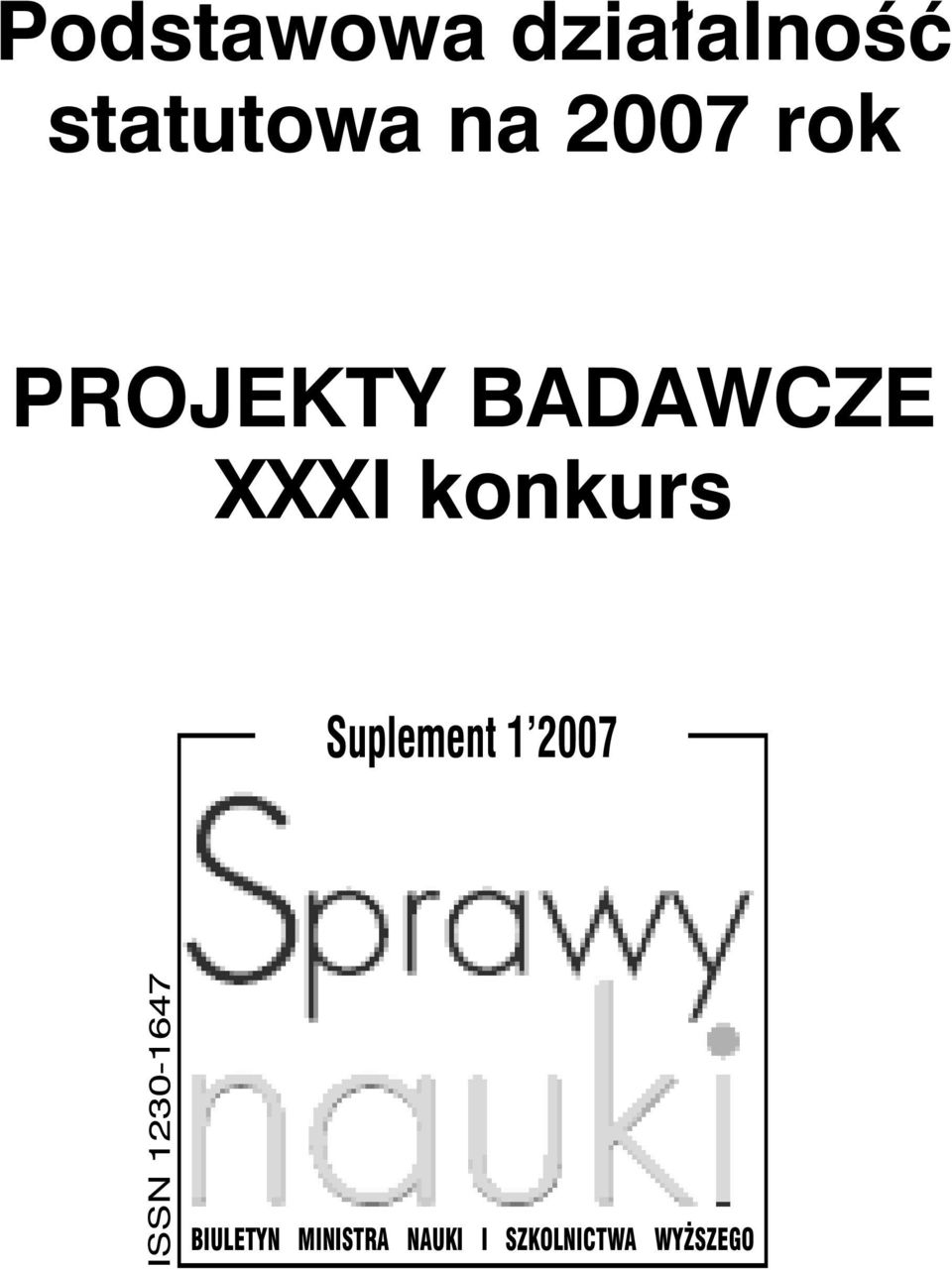 konkurs Suplement 1 2007 ISSN