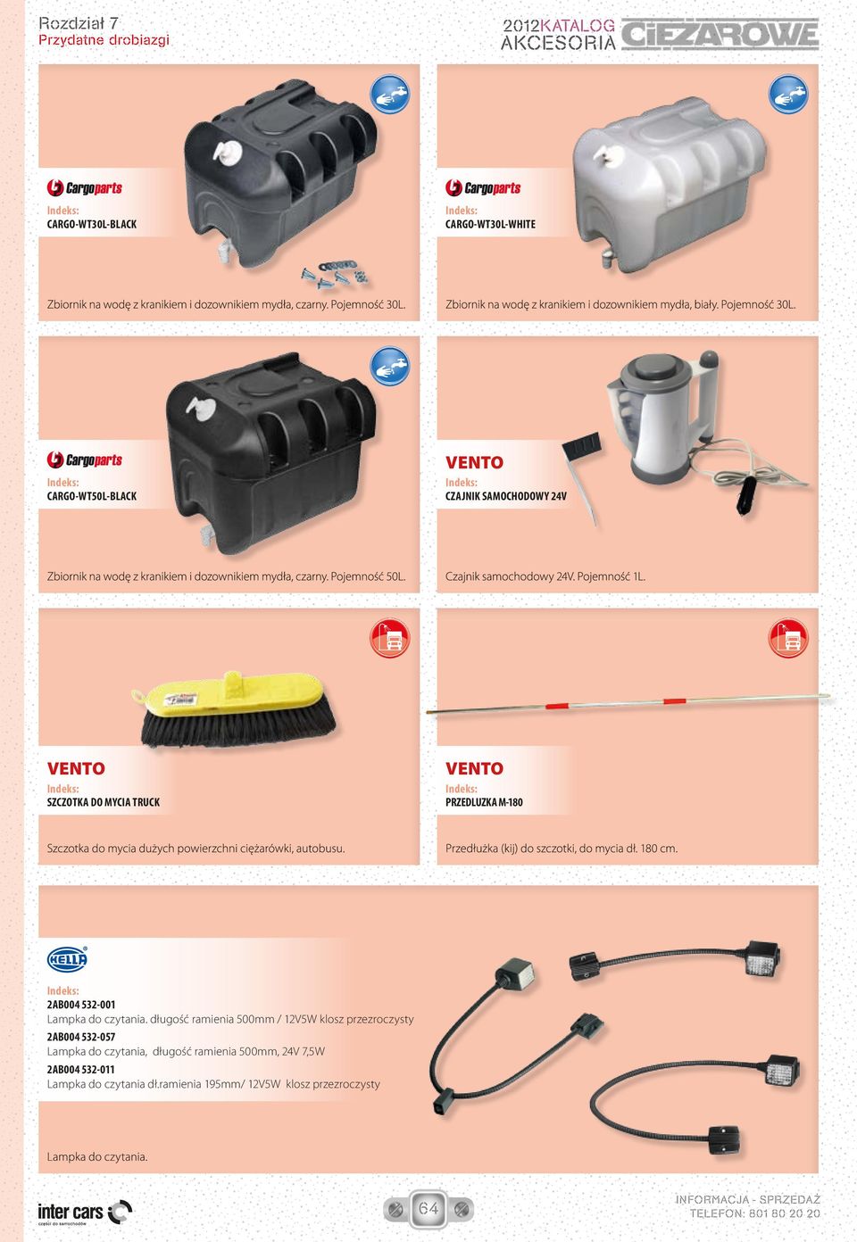 długość ramienia 500mm / W klosz przezroczysty 2AB004 532-057 Lampka do czytania, długość ramienia 500mm,
