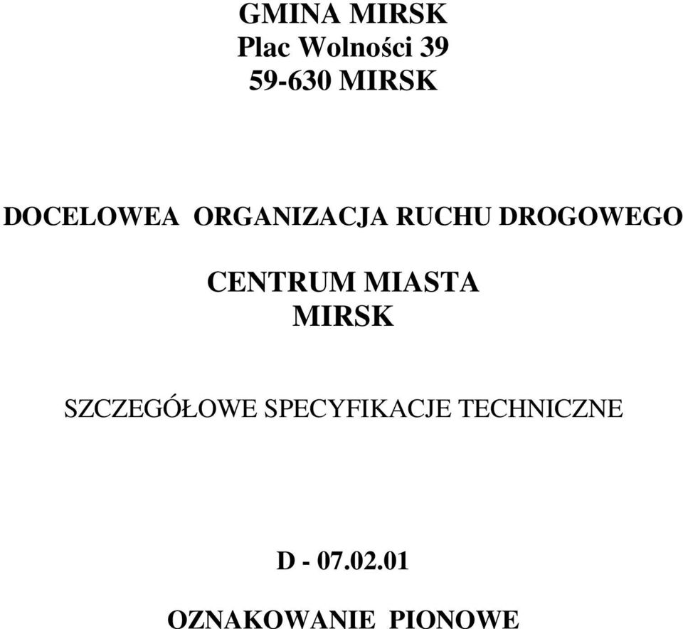 CENTRUM MIASTA MIRSK SZCZEGÓŁOWE