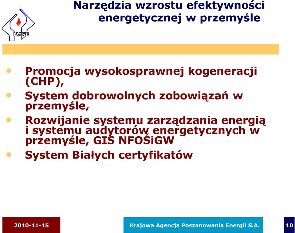 zarządzania energią i systemu audytorów energetycznych w przemyśle, GIS NFOŚiGW