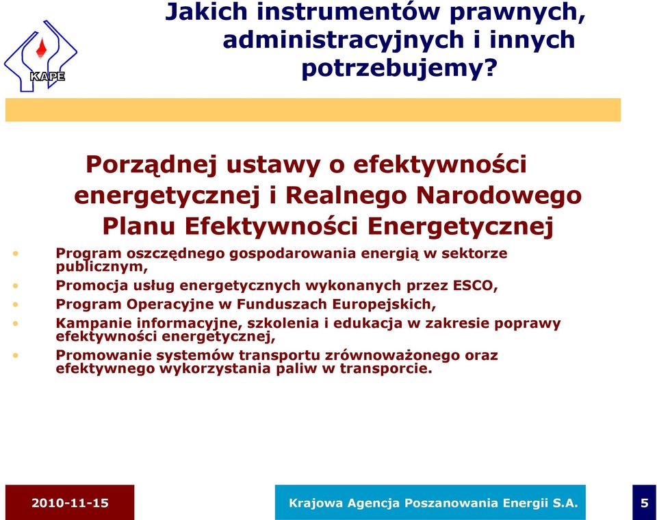 w sektorze publicznym, Promocja usług energetycznych wykonanych przez ESCO, Program Operacyjne w Funduszach Europejskich, Kampanie informacyjne,