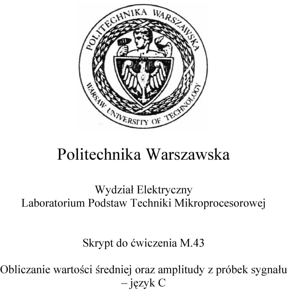 Mikroprocesorowej Skrypt do ćwiczenia M.