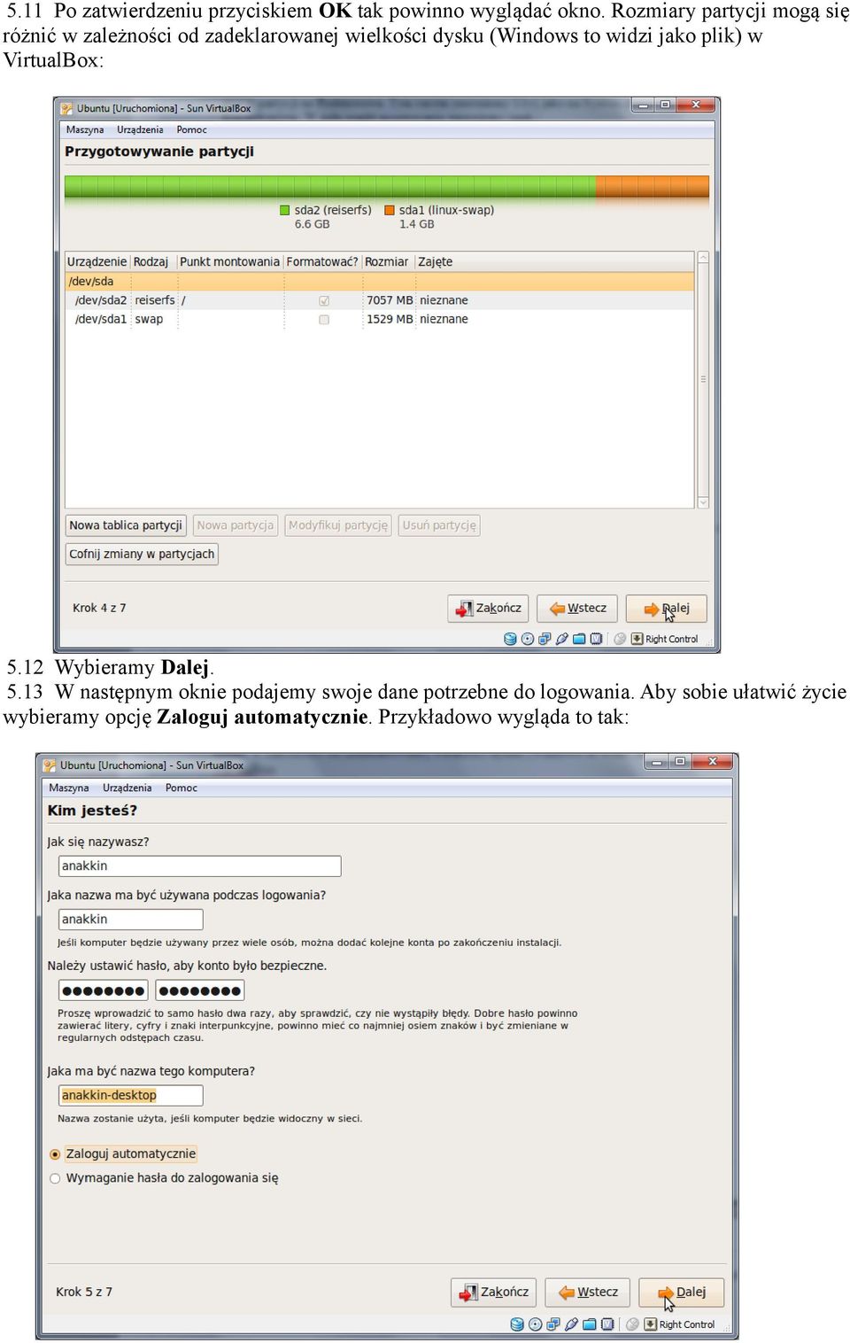 to widzi jako plik) w VirtualBox: 5.