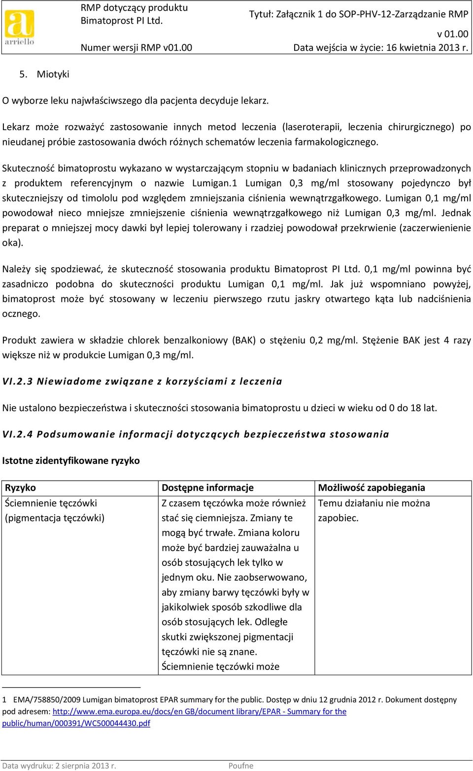 Skuteczność bimatoprostu wykazano w wystarczającym stopniu w badaniach klinicznych przeprowadzonych z produktem referencyjnym o nazwie Lumigan.