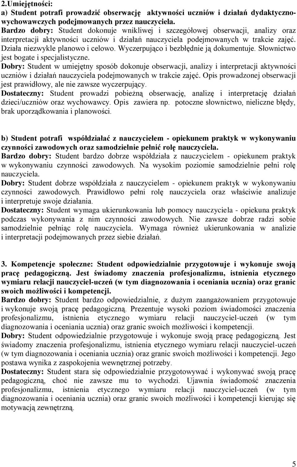 Działa niezwykle planowo i celowo. Wyczerpująco i bezbłędnie ją dokumentuje. Słownictwo jest bogate i specjalistyczne.