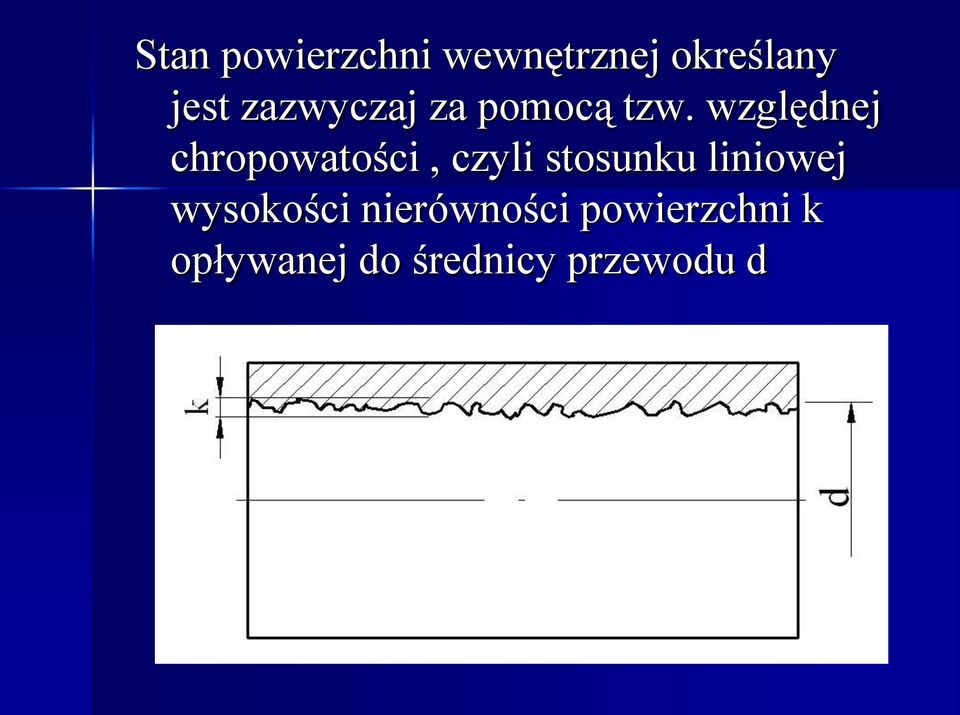 względnej chropowatości, czyli stosunku