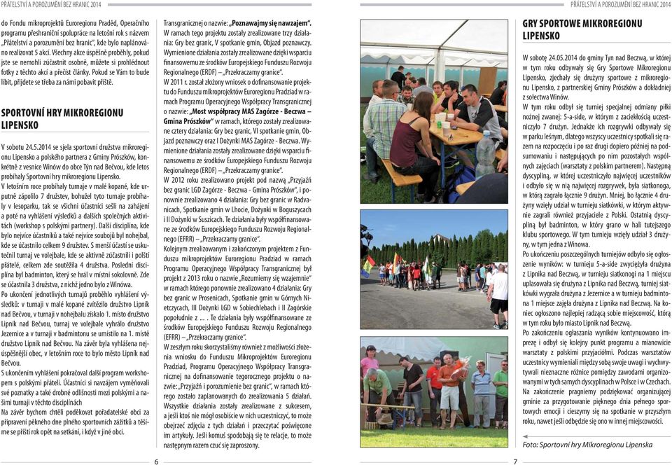 SPORTOVNÍ HRY MIKROREGIONU LIPENSKO V sobotu 24.5.