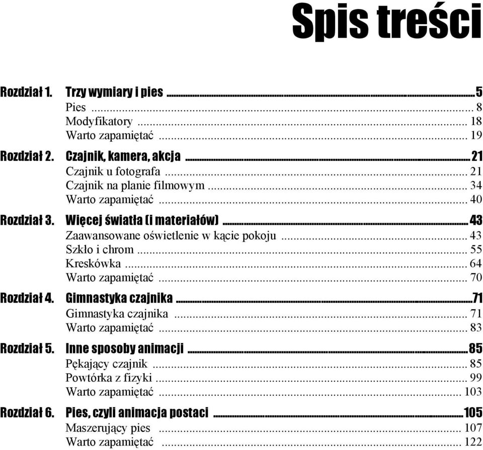 .. 43 Szkło i chrom... 55 Kreskówka... 64 Warto zapamiętać... 70 Rozdział 4. Gimnastyka czajnika...71 Gimnastyka czajnika... 71 Warto zapamiętać... 83 Rozdział 5.
