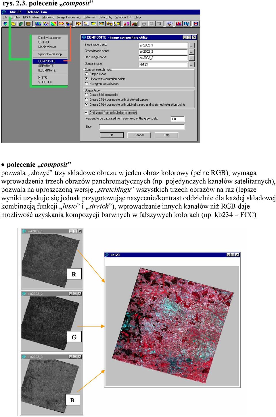 obrazów panchromatycznych (np.