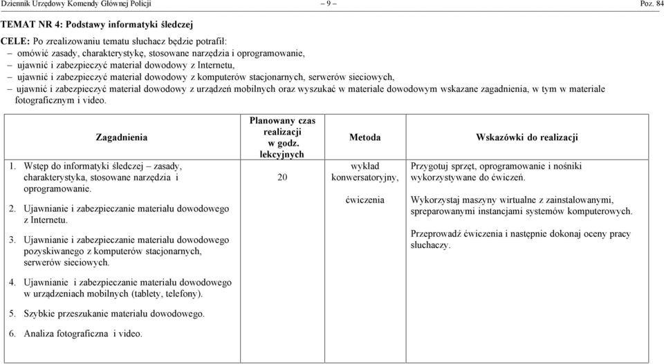 materiał dowodowy z Internetu, - ujawnić i zabezpieczyć materiał dowodowy z komputerów stacjonarnych, serwerów sieciowych, - ujawnić i zabezpieczyć materiał dowodowy z urządzeń mobilnych oraz