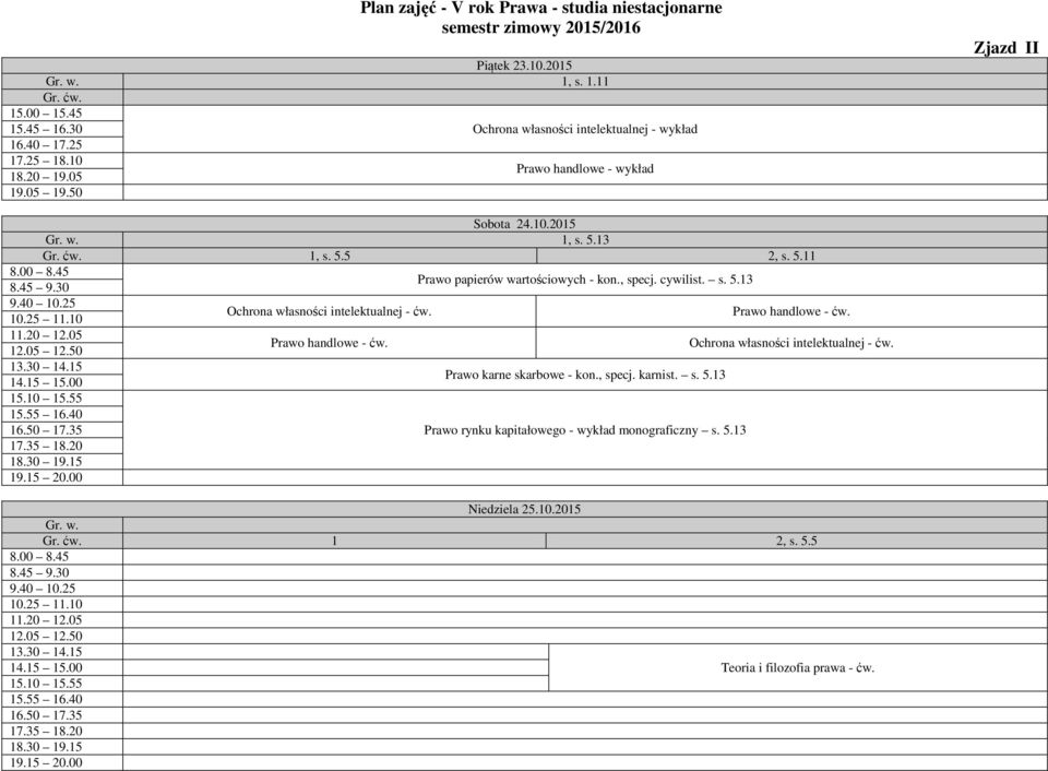 24.10.2015 1, s. 5.13 1, s. 5.5 2, s. 5.11 Prawo papierów wartościowych - kon., specj.