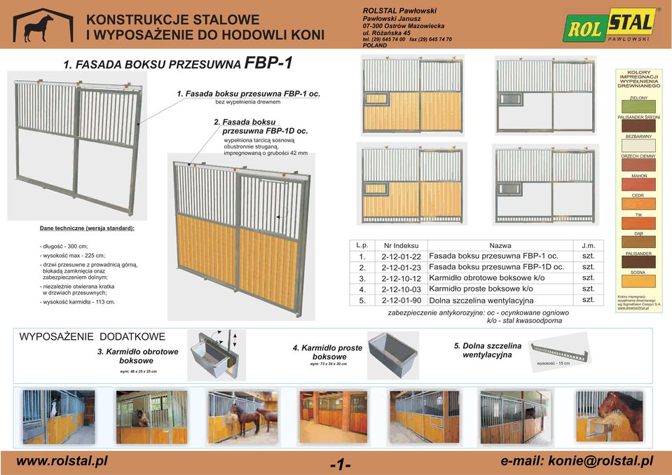 2. 2-12-01-23 Fasada boksu przesuwna FBP-1D oc. szt. 3.