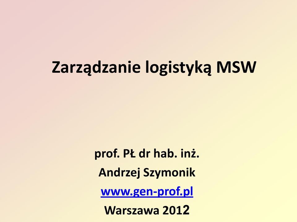 inż. Andrzej Szymonik