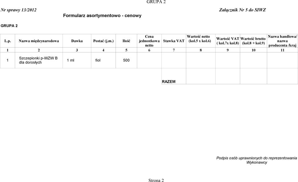p-wzw B 1 1 ml fiol