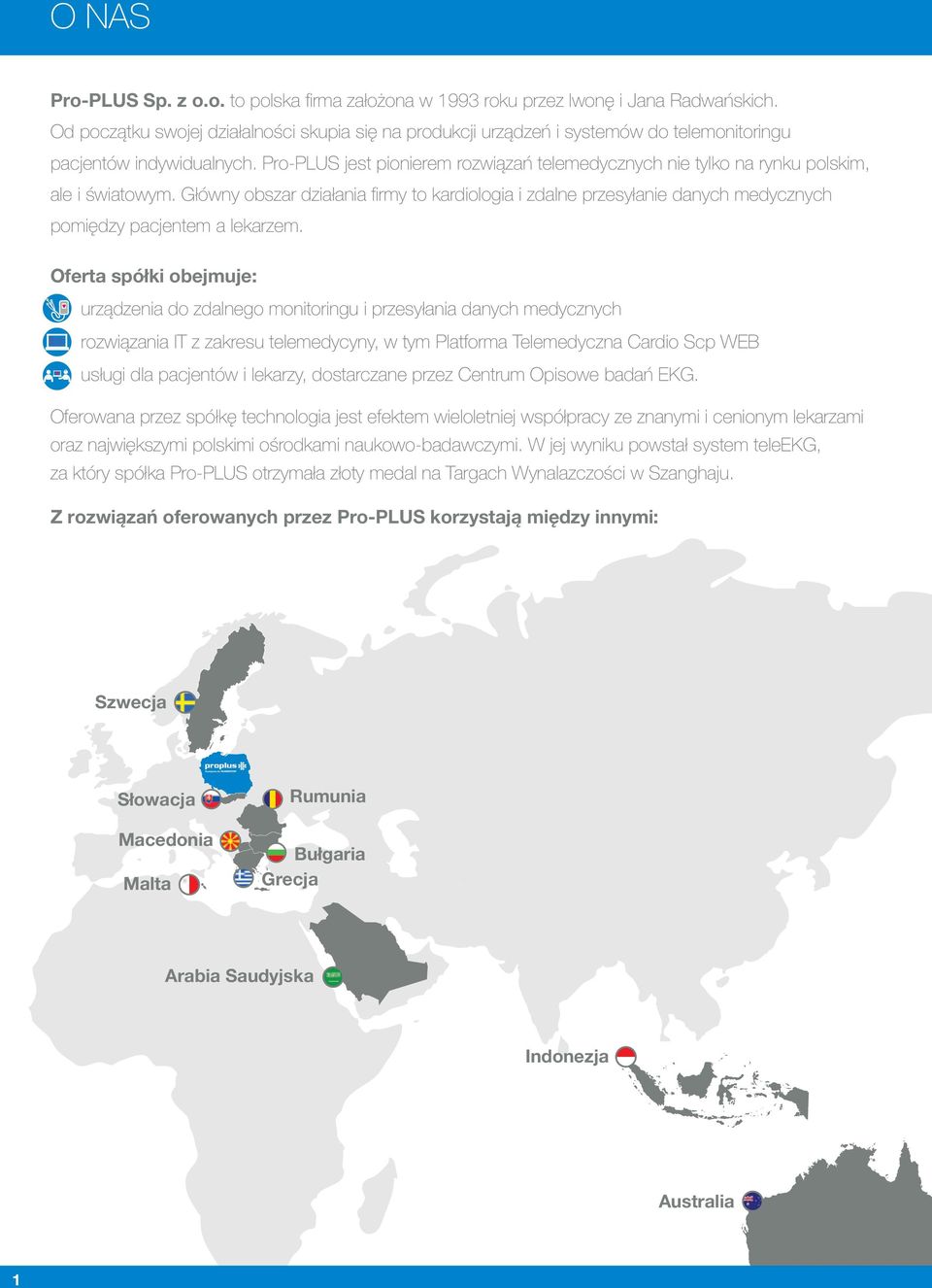 Pro-PLUS jest pionierem rozwiązań telemedycznych nie tylko na rynku polskim, ale i światowym.