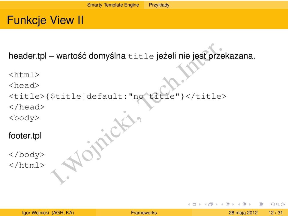 tpl wartość domyślna title jeżeli nie jest przekazana.