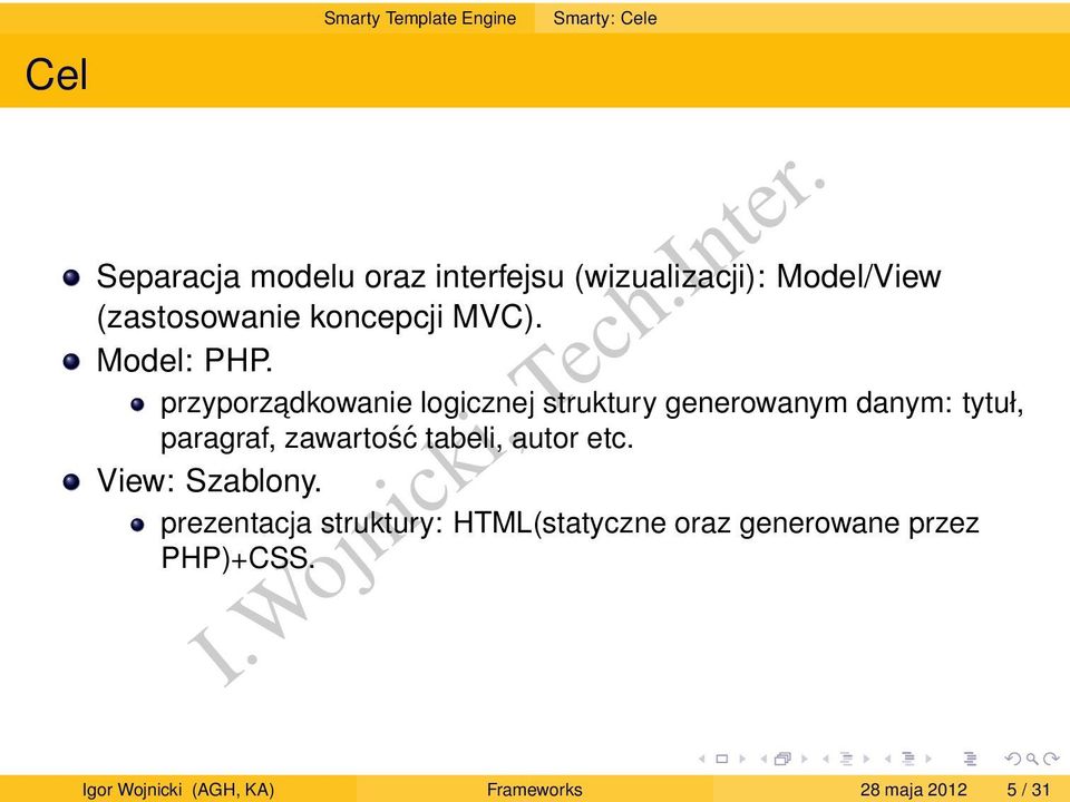 przyporzadkowanie logicznej struktury generowanym danym: tytuł, paragraf, zawartość