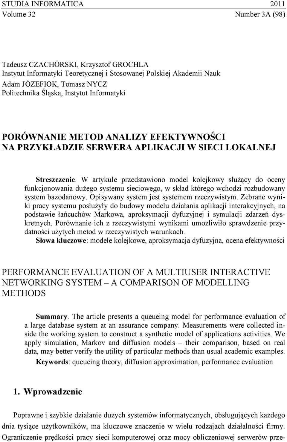 W artykule przedstawono model kolejkowy służący do oceny funkcjonowana dużego systemu secowego, w skład którego wchodz rozbudowany system bazodanowy. Opsywany system jest systemem rzeczywstym.