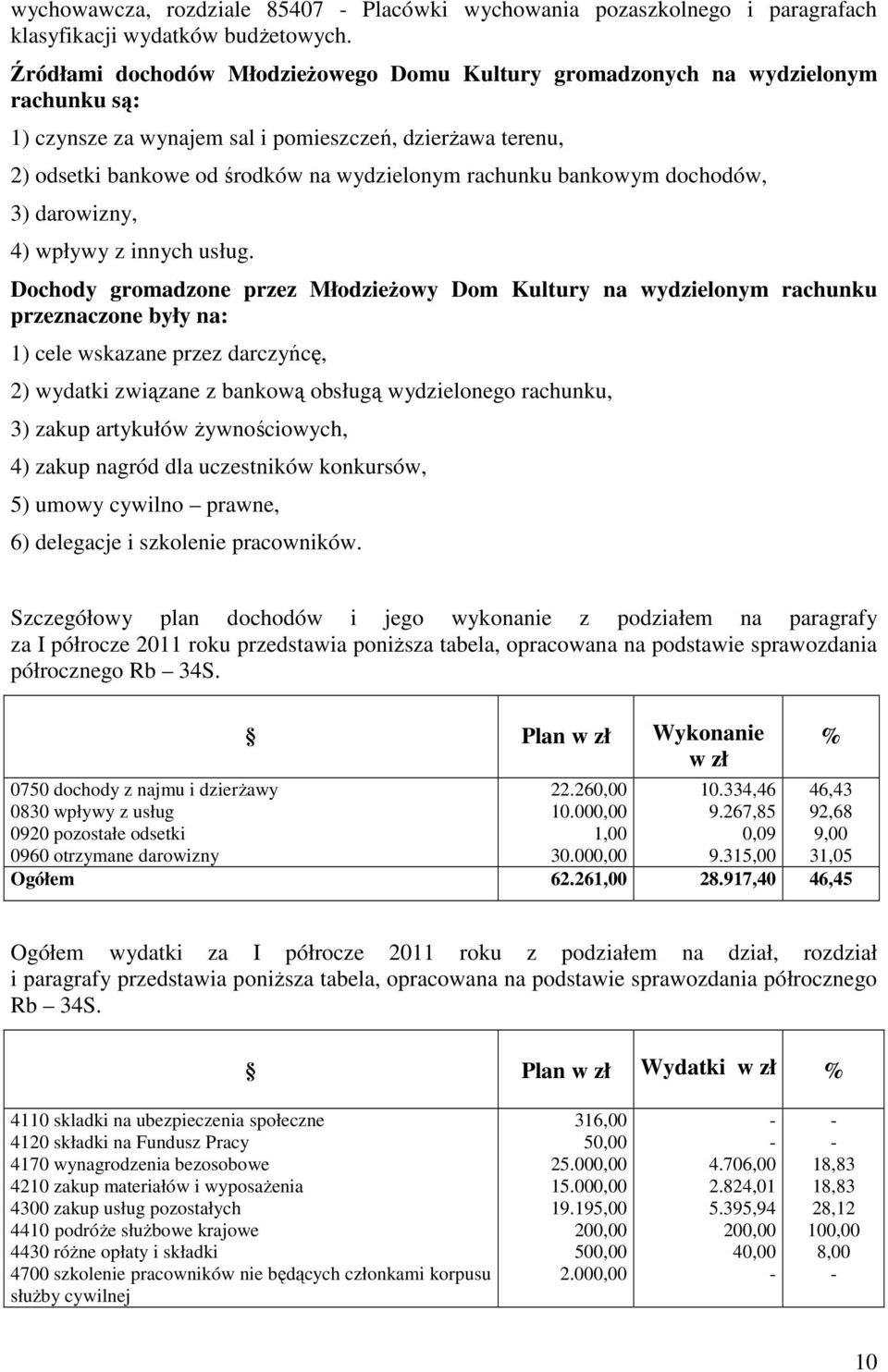 bankowym dochodów, 3) darowizny, 4) wpływy z innych usług.