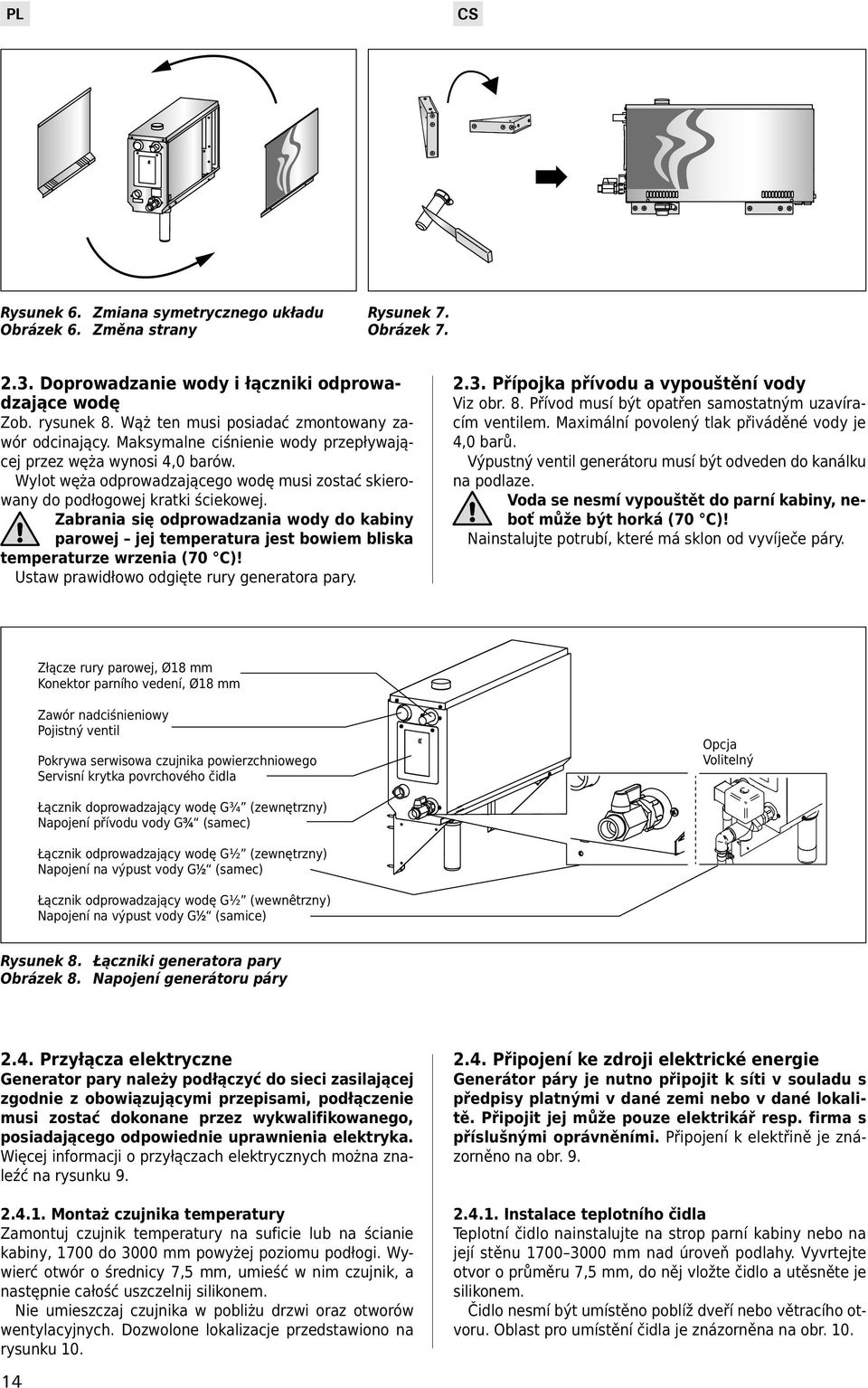 Wylot węża odprowadzającego wodę musi zostać skierowany do podłogowej kratki ściekowej.