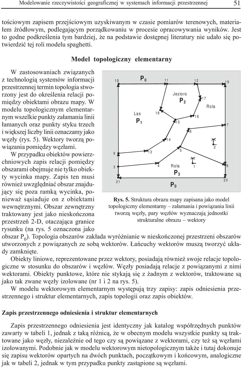 W zastosowaniach zwi¹zanych z technologi¹ systemów informacji przestrzennej termin topologia stworzony jest do okreœlenia relacji pomiêdzy obiektami obrazu mapy.