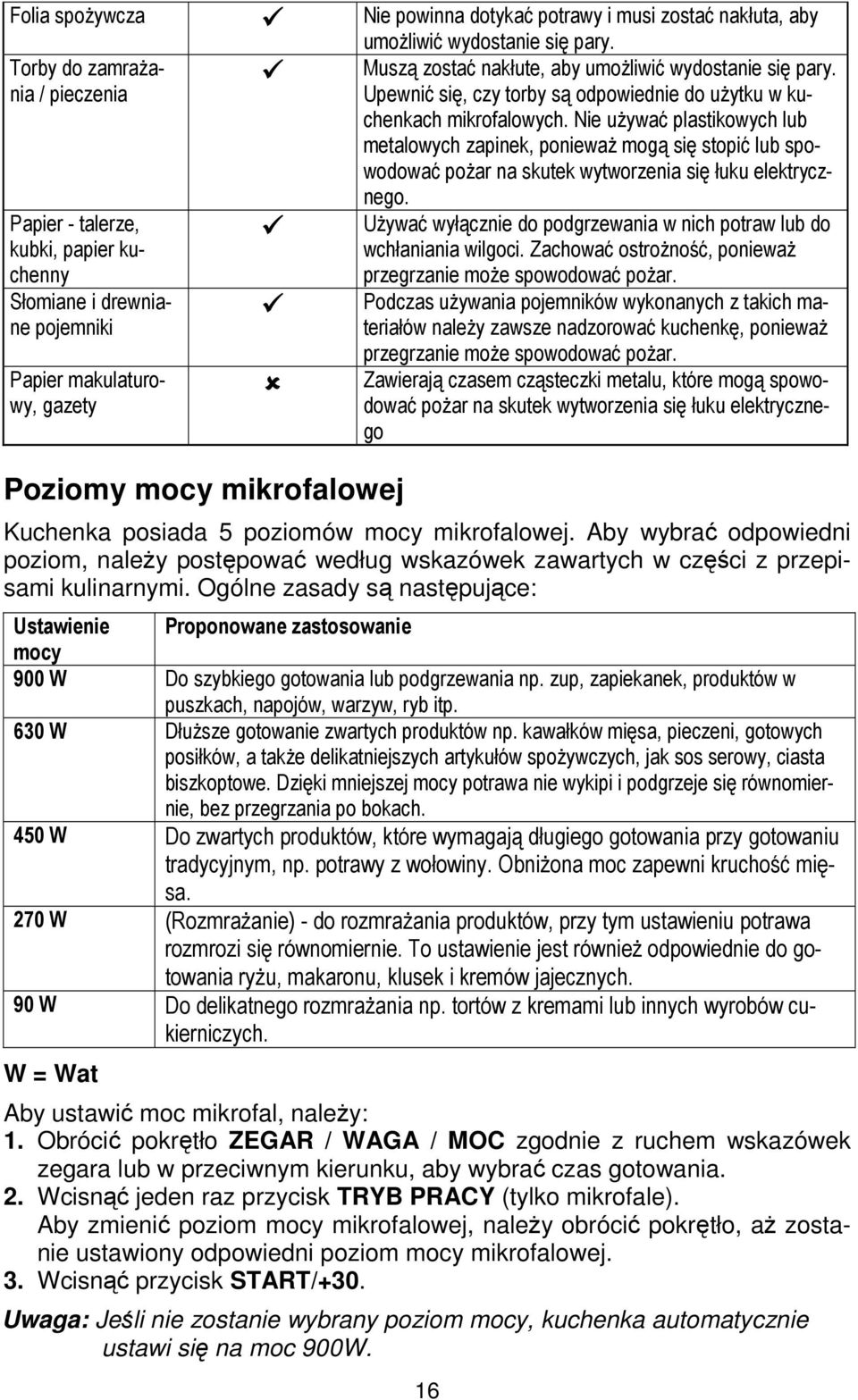 Nie uŝywać plastikowych lub metalowych zapinek, poniewaŝ mogą się stopić lub spowodować poŝar na skutek wytworzenia się łuku elektrycznego.