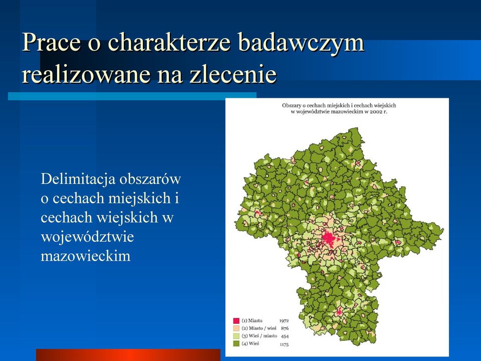 obszarów o cechach miejskich i