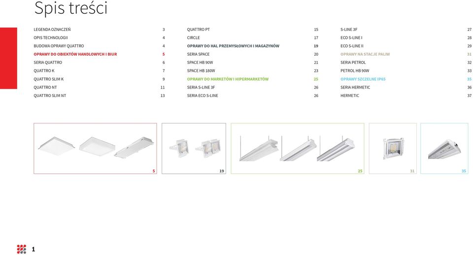 SPACE HB 9 21 SPACE HB 18 23 OPRAY DO MARKETÓ I HIPERMARKETÓ 25 SERIA S-LINE 3F 26 SERIA ECO S-LINE 26 S-LINE 3F 27 ECO S-LINE I 28